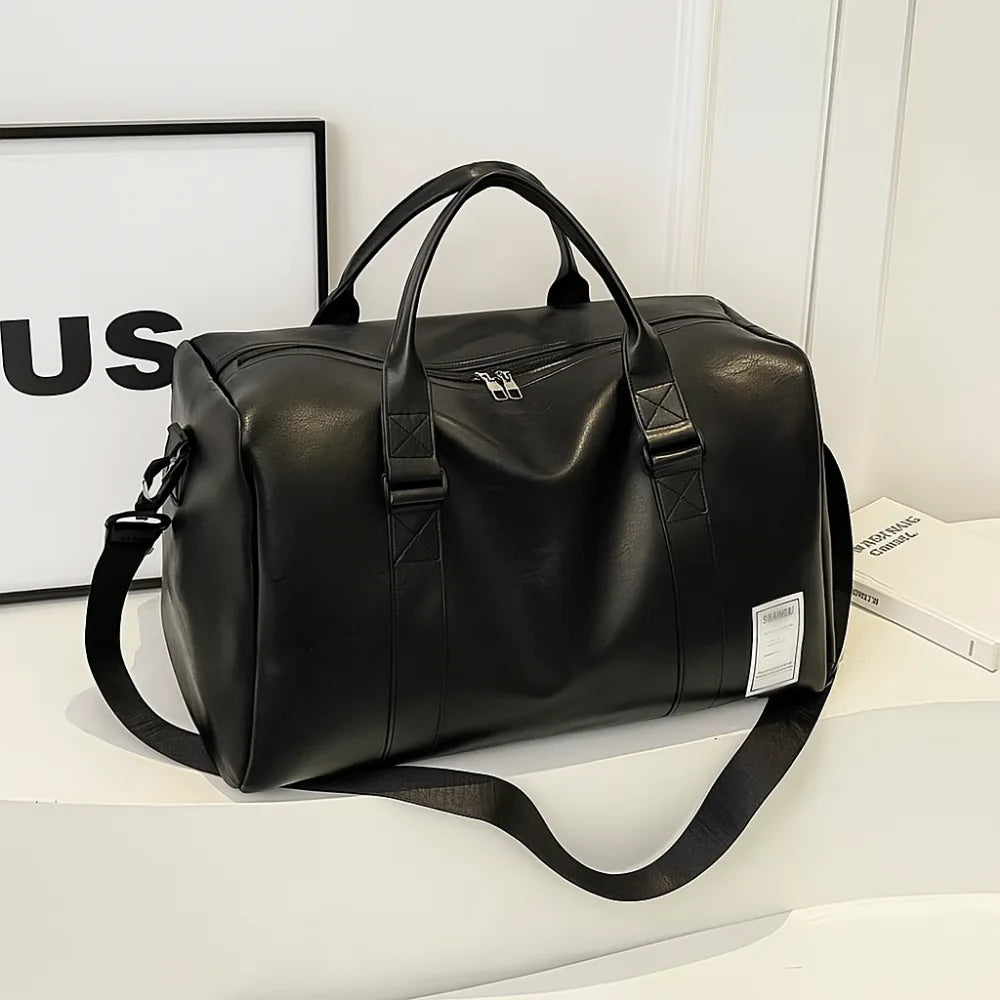Sac Bandoulière Homme En Toile Vintage - Noir - Taille Moyenne 35x26x9cm - Parfait Pour Voyage Et Sport