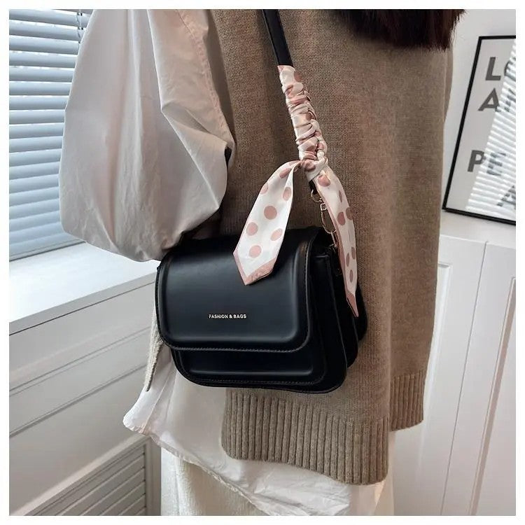 Sac à Main Bandoulière en Cuir Simple à Rabat