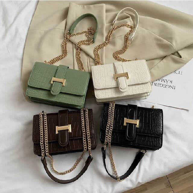 Sac à Main de Luxe à Rabat Effet Croco