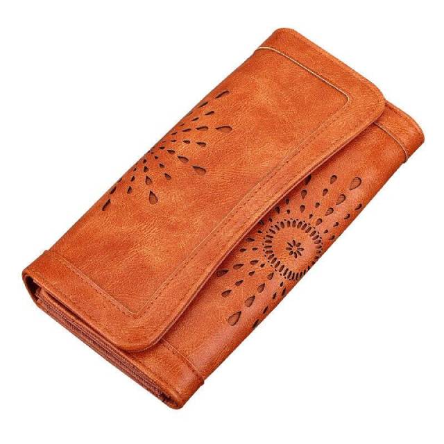 Portefeuille Rétro Chic à Motifs Creux