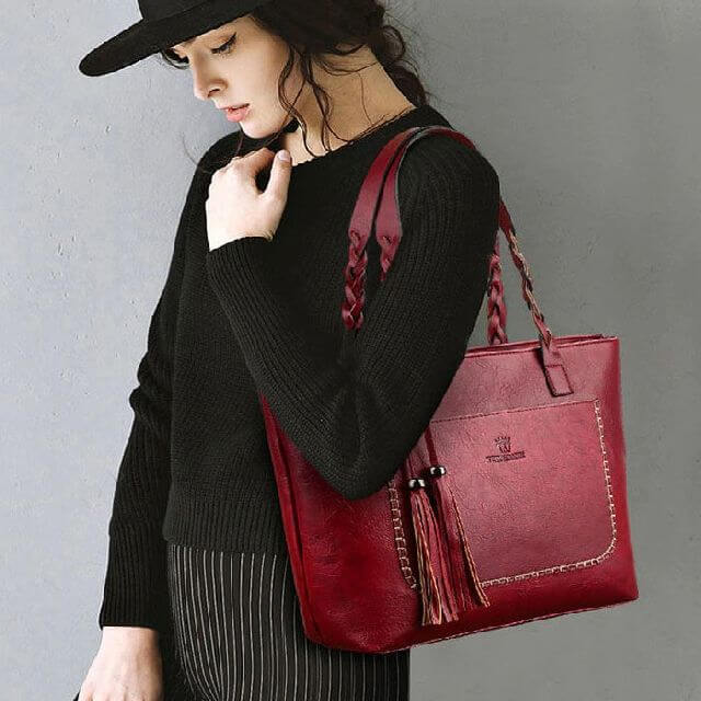 Sac à Main Vintage Grand en Cuir Décontracté