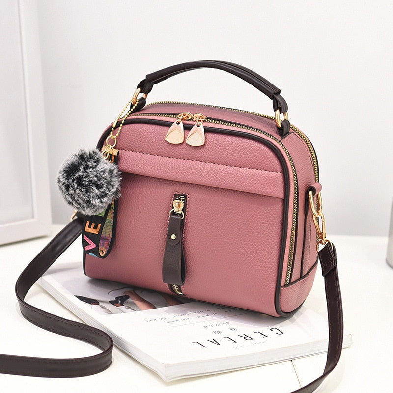 Sac à Main Bandoulière avec Fourrure Boule