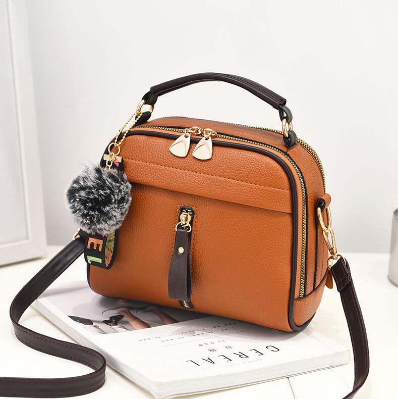 Sac à Main Bandoulière avec Fourrure Boule