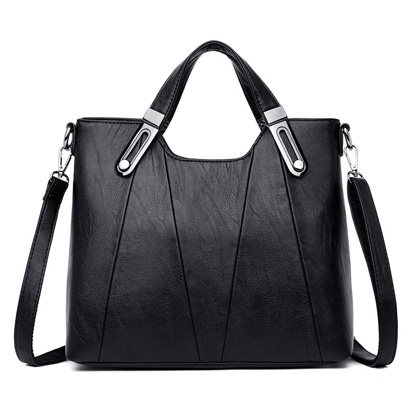 Sac Cabas Femme Élégant ┃ Grand Sac à Main Noir ┃ Look Chic