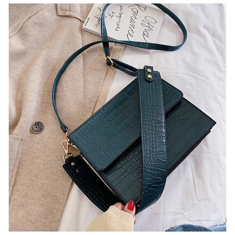 Sac Bandoulière Effet Relief Crocodile