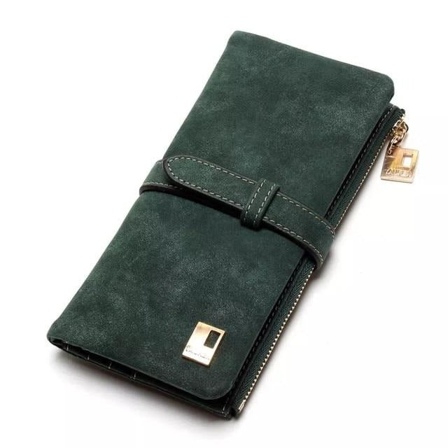 Portefeuille Chic en Daim Pliable pour Femme