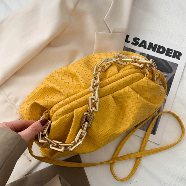 Sac à Main Plissé en Tendance avec Chaine
