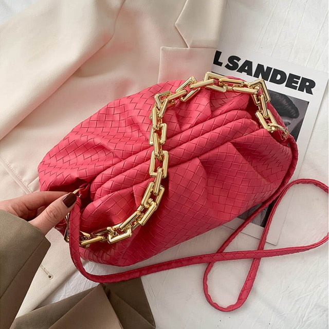 Sac à Main Plissé en Tendance avec Chaine