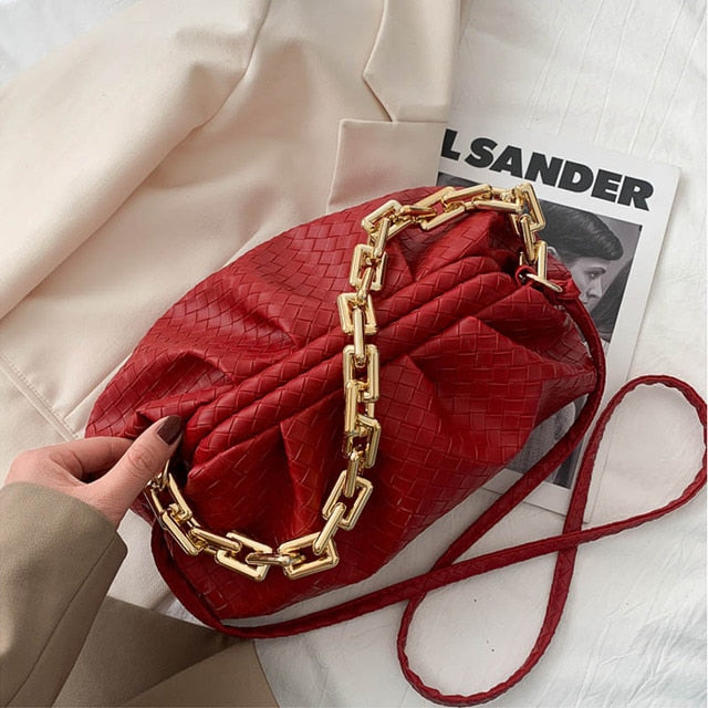 Sac à Main Plissé en Tendance avec Chaine