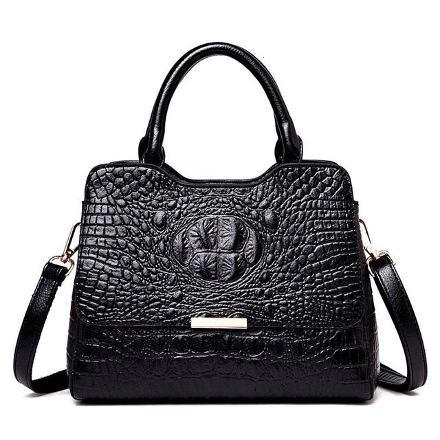 Sac à Main Elegant à Epaule Motifs Crocodile