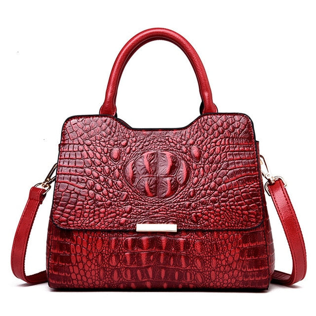Sac à Main Elegant à Epaule Motifs Crocodile