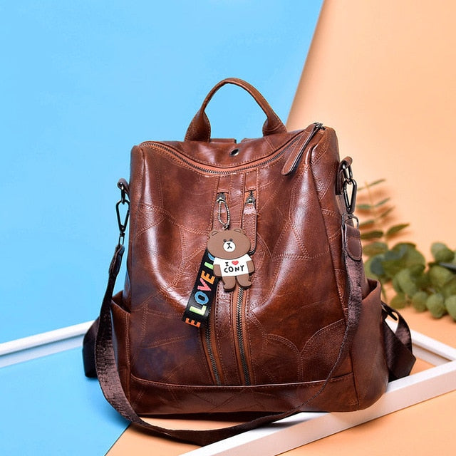 Sac à Dos à Bandoulière en Cuir Pour Femme