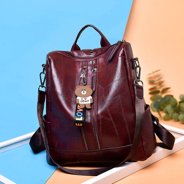 Sac à Dos à Bandoulière en Cuir Pour Femme