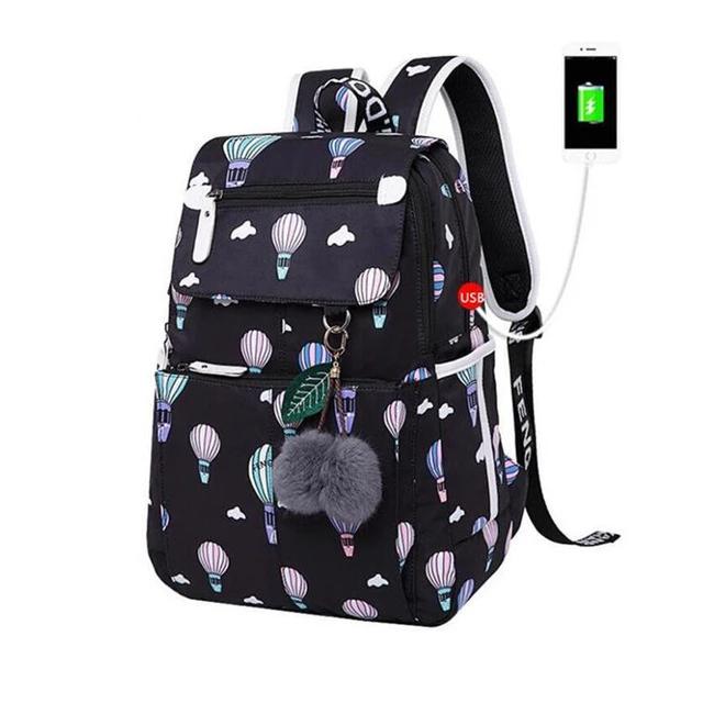 Sac à Dos Scolaire avec Motifs pour Fille