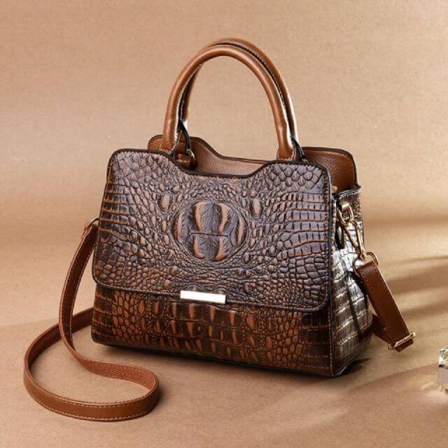 Sac à Main Elegant à Epaule Motifs Crocodile