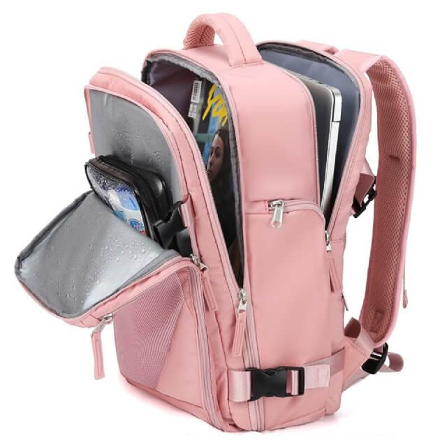Sac à dos de voyage rose pour femmes, valise multifonction de grande  capacité pour avion, léger, étanche, chargeur USB, sac de sport - AliExpress